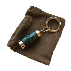 Gucci Green Bamboo Keychain Key Ring Gold Hardware